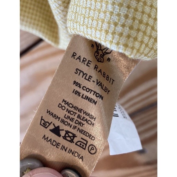 Rare Rabbit Button Up Shirt Size Large Men’s Yellow Long Sleeve - Picture 5 of 8